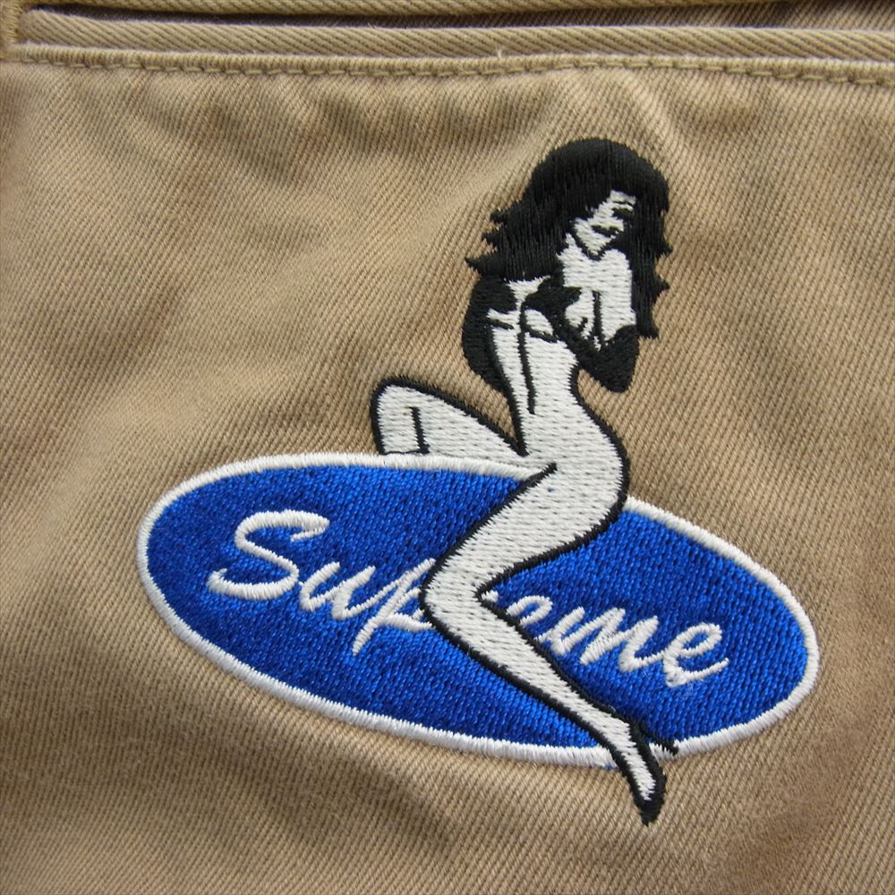 Supreme シュプリーム 23AW  Chino Pant ピンナップ ガール ロゴ ワッペン チノパン コットン パンツ ライトブラウン系 30【中古】