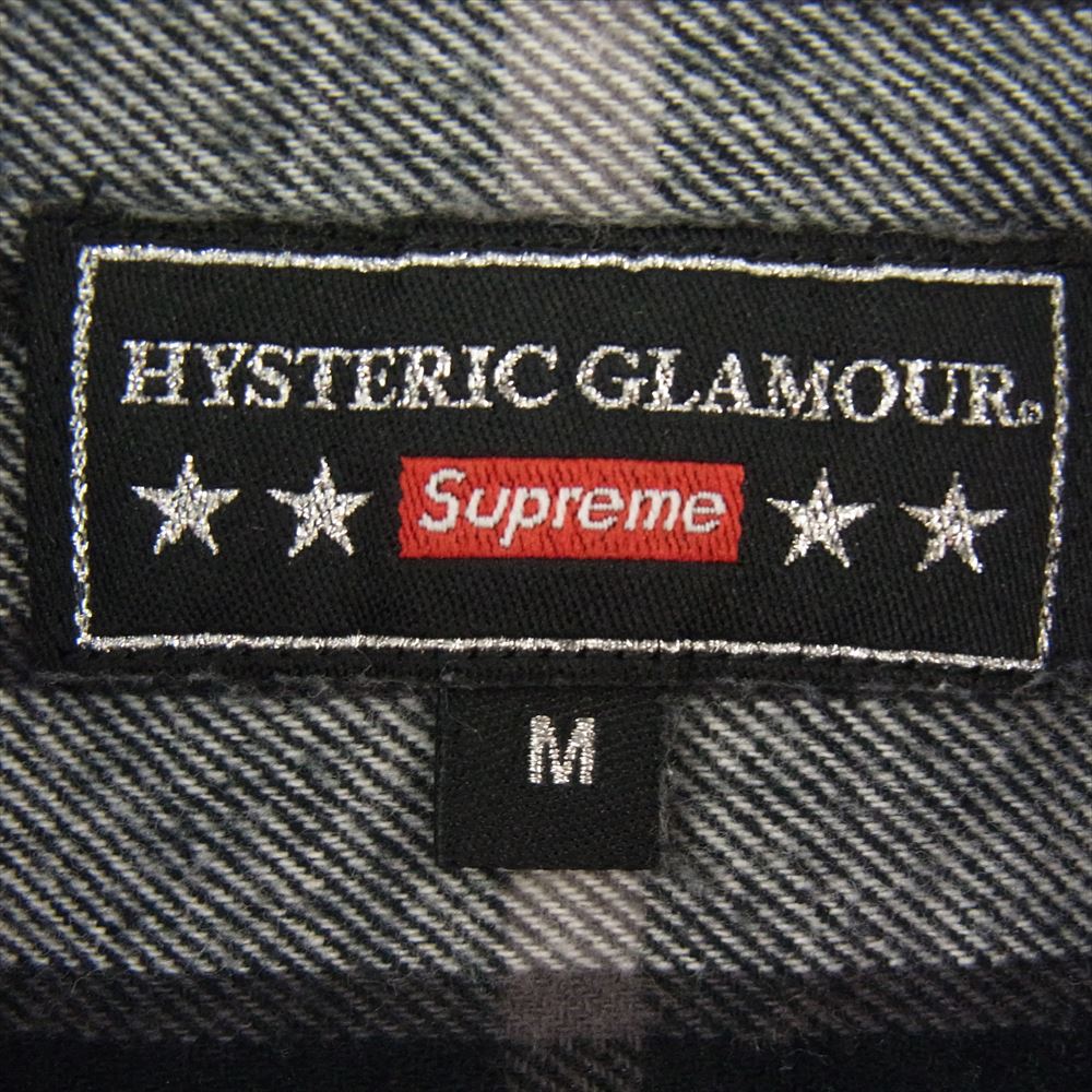 Supreme シュプリーム 21SS × HYSTERICGLAMOUR PLAID FLANNEL SHIRT ヒステリックグラマー フランネル チェック 長袖 シャツ ブラック系 ホワイト系 M【中古】
