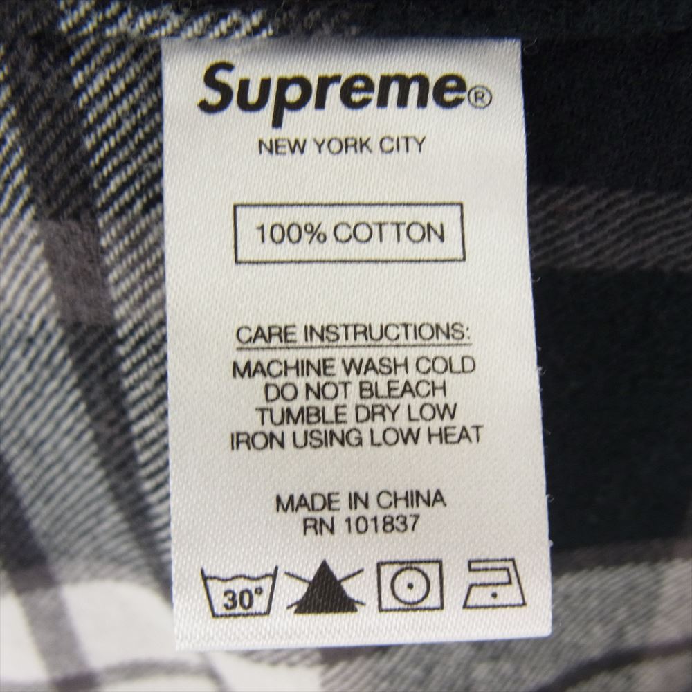 Supreme シュプリーム 21SS × HYSTERICGLAMOUR PLAID FLANNEL SHIRT ヒステリックグラマー フランネル チェック 長袖 シャツ ブラック系 ホワイト系 M【中古】