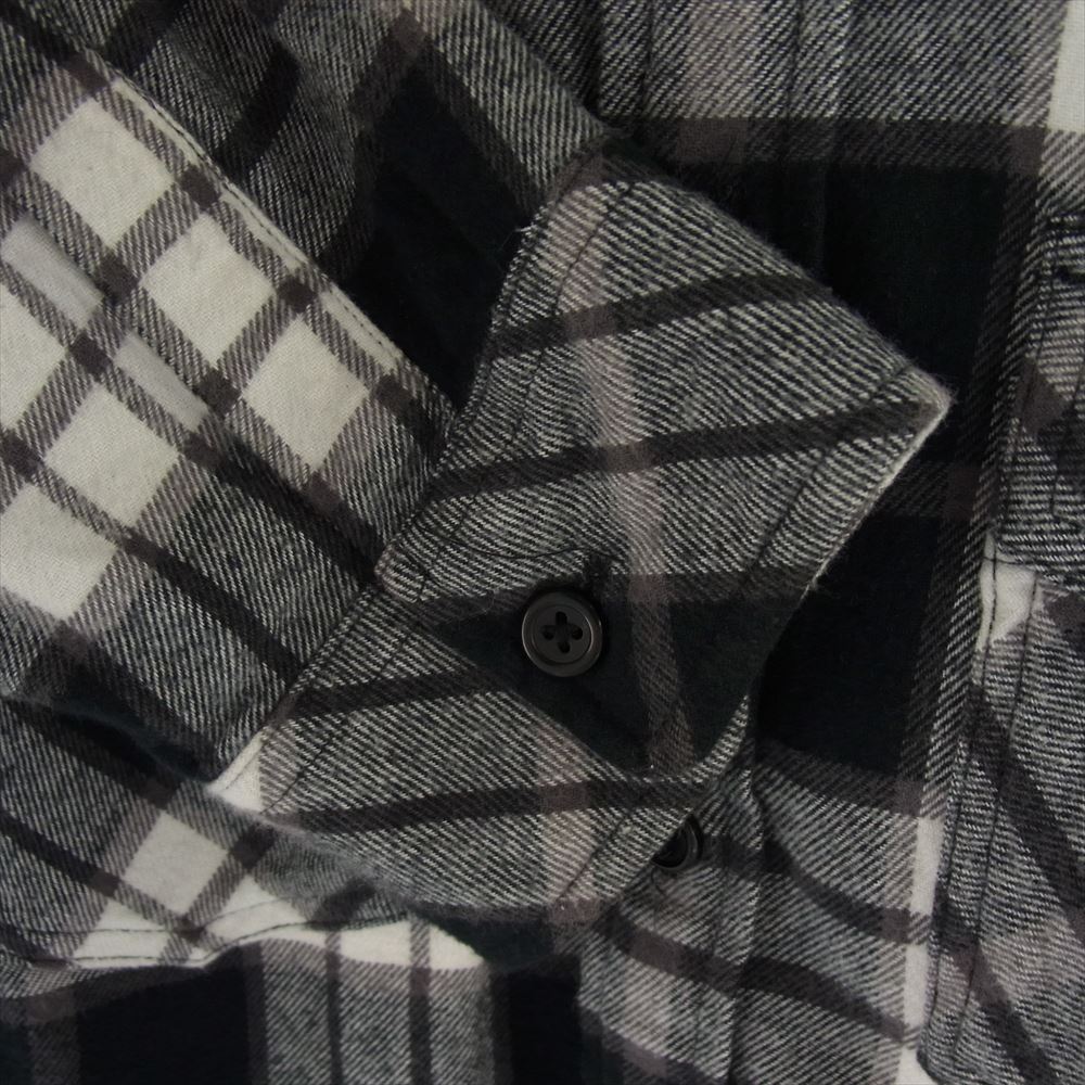 Supreme シュプリーム 21SS × HYSTERICGLAMOUR PLAID FLANNEL SHIRT ヒステリックグラマー フランネル チェック 長袖 シャツ ブラック系 ホワイト系 M【中古】