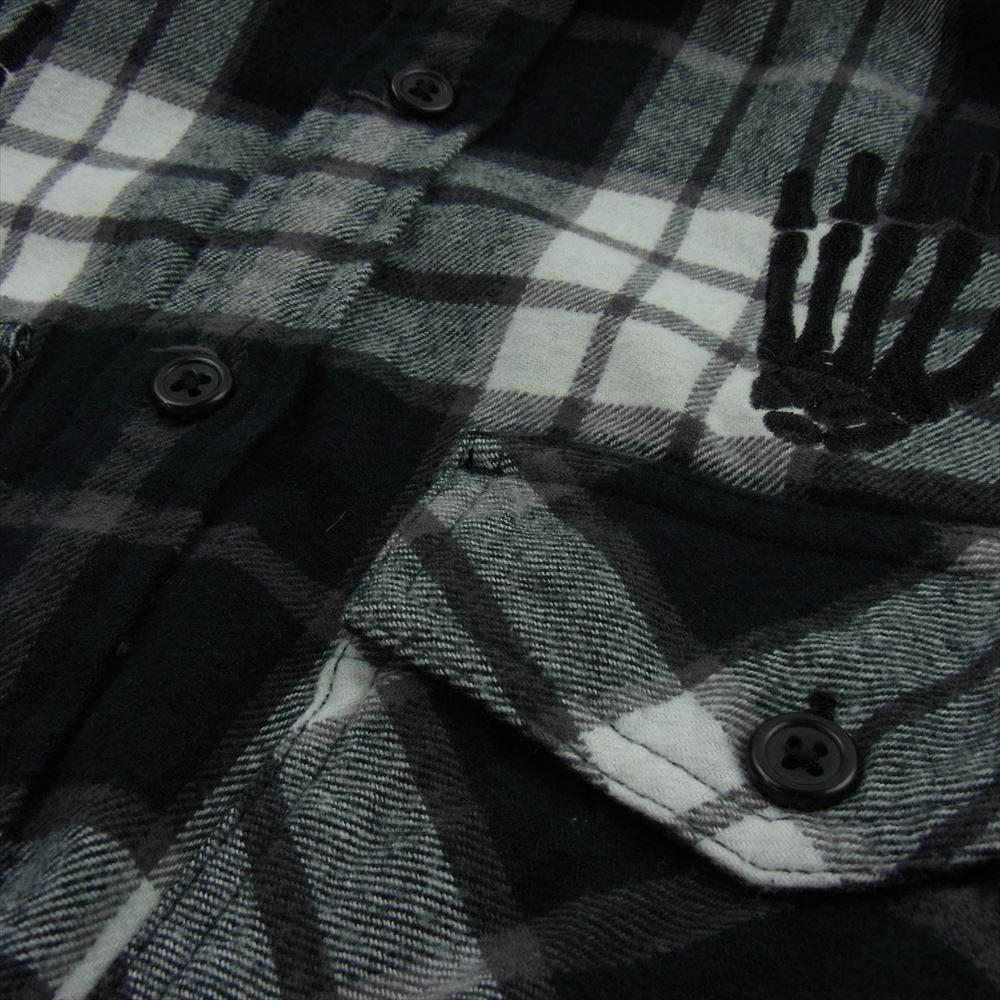 Supreme シュプリーム 21SS × HYSTERICGLAMOUR PLAID FLANNEL SHIRT ヒステリックグラマー フランネル チェック 長袖 シャツ ブラック系 ホワイト系 M【中古】