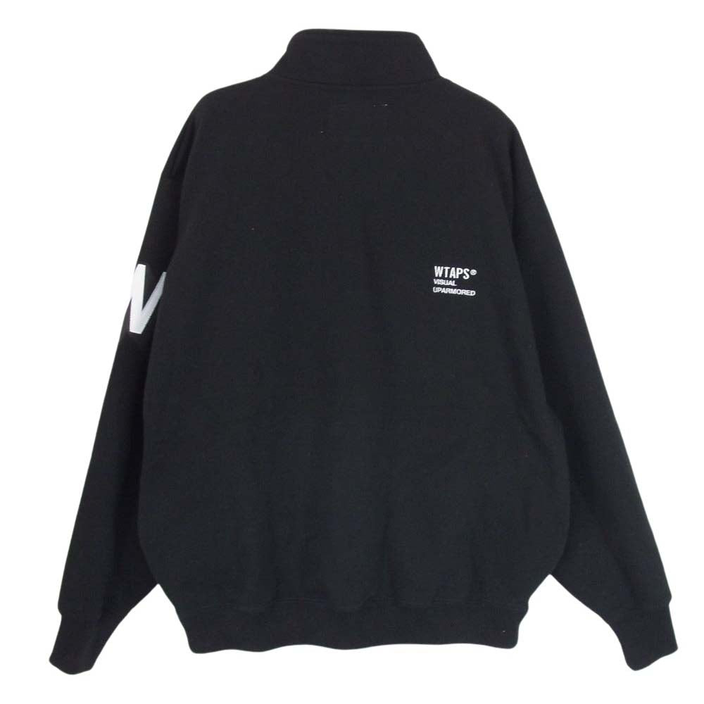 WTAPS ダブルタップス 24SS 241ATDT-CSM05 DEPST SWEATER COTTON ENVIRONMENT ハーフZIP スウェット トレーナー ブラック系 X 02【中古】