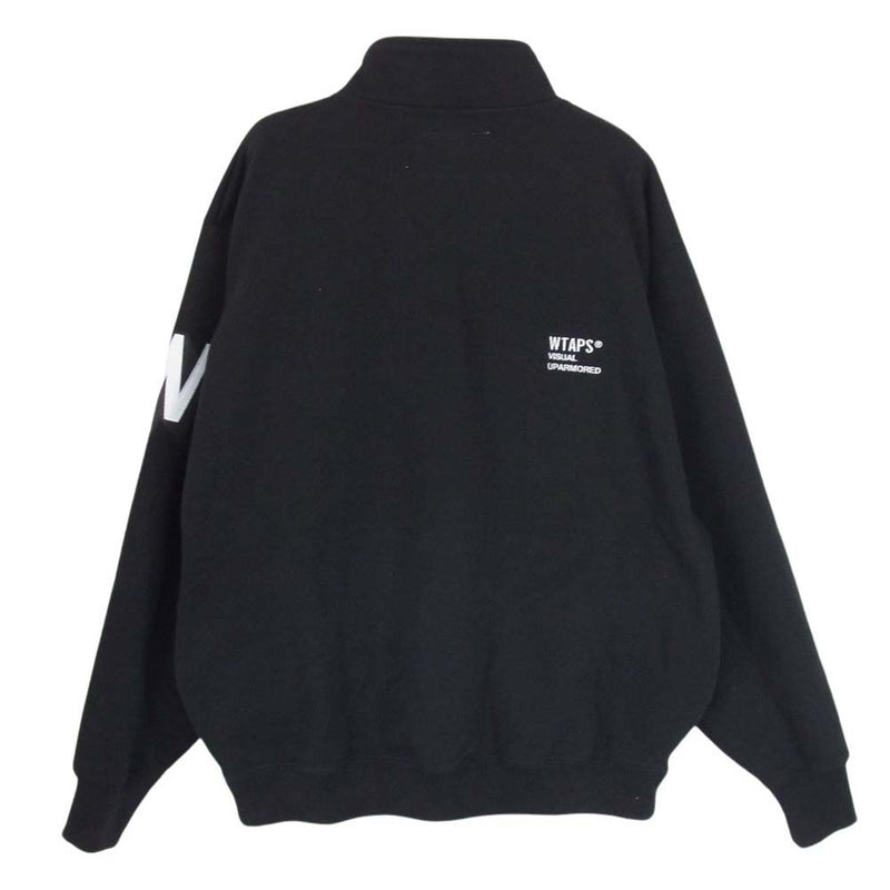 WTAPS ダブルタップス 24SS 241ATDT-CSM05 DEPST SWEATER COTTON ENVIRONMENT ハーフZIP スウェット トレーナー ブラック系 X 02【中古】