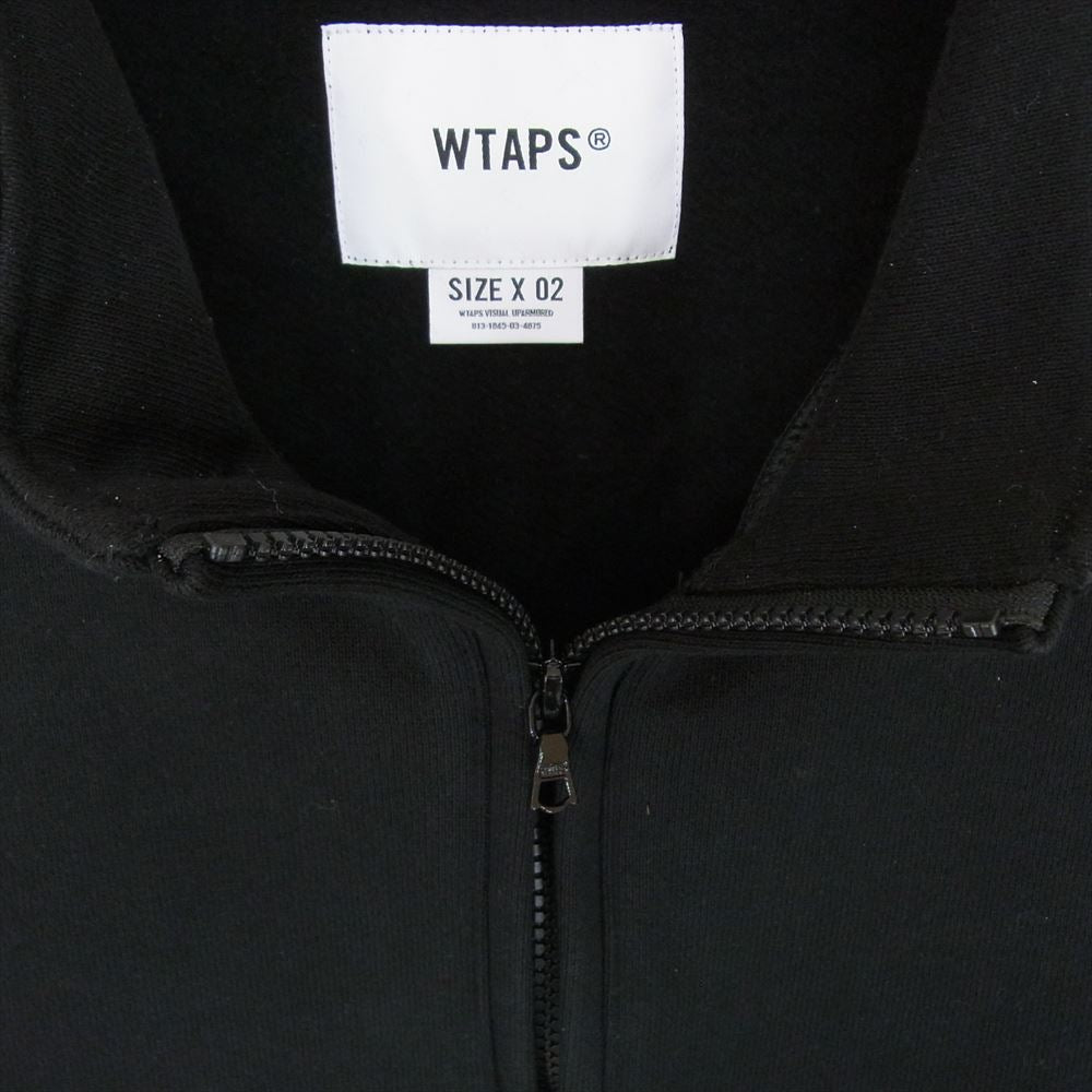 WTAPS ダブルタップス 24SS 241ATDT-CSM05 DEPST SWEATER COTTON ENVIRONMENT ハーフZIP スウェット トレーナー ブラック系 X 02【中古】