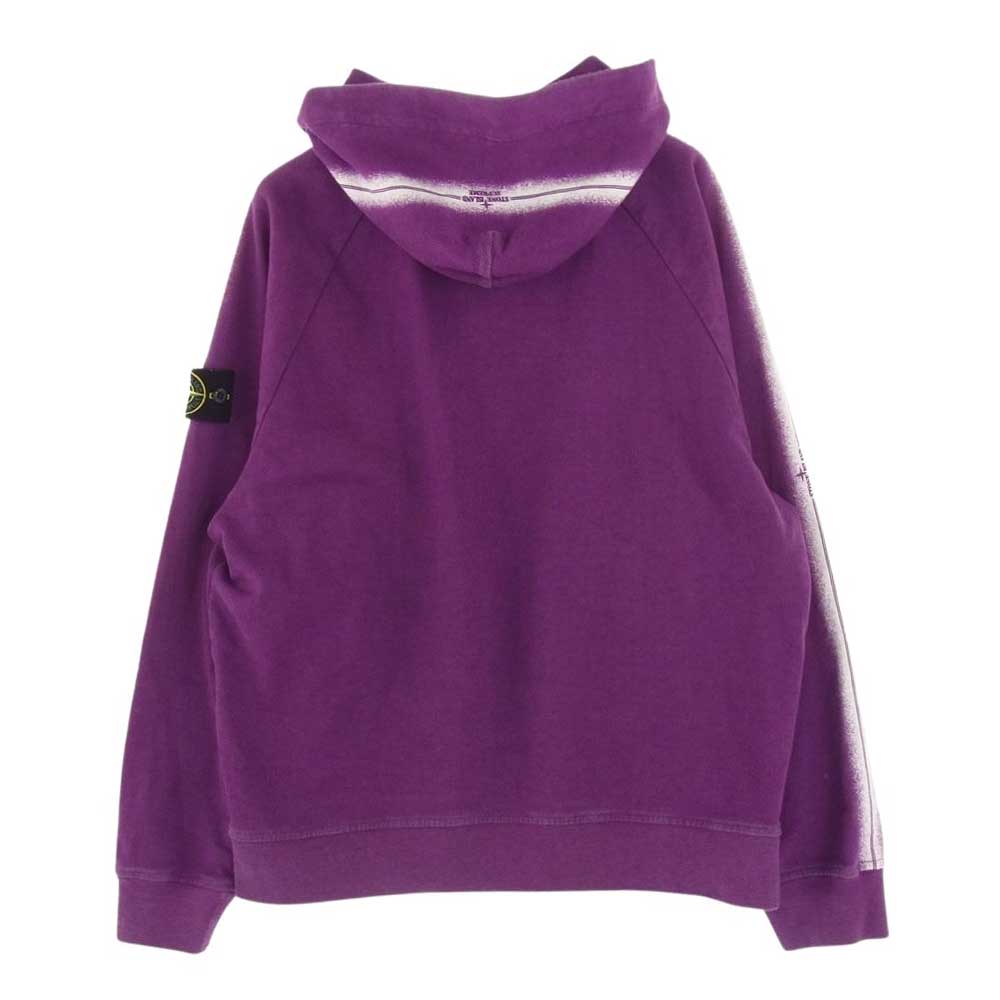 Supreme シュプリーム 19SS × Stone Island Hooded Sweatshirt ストーンアイランド ロゴ刺繍 ワッペンロゴ スウェット プルオーバー スウェット パーカー パープル系 M【中古】