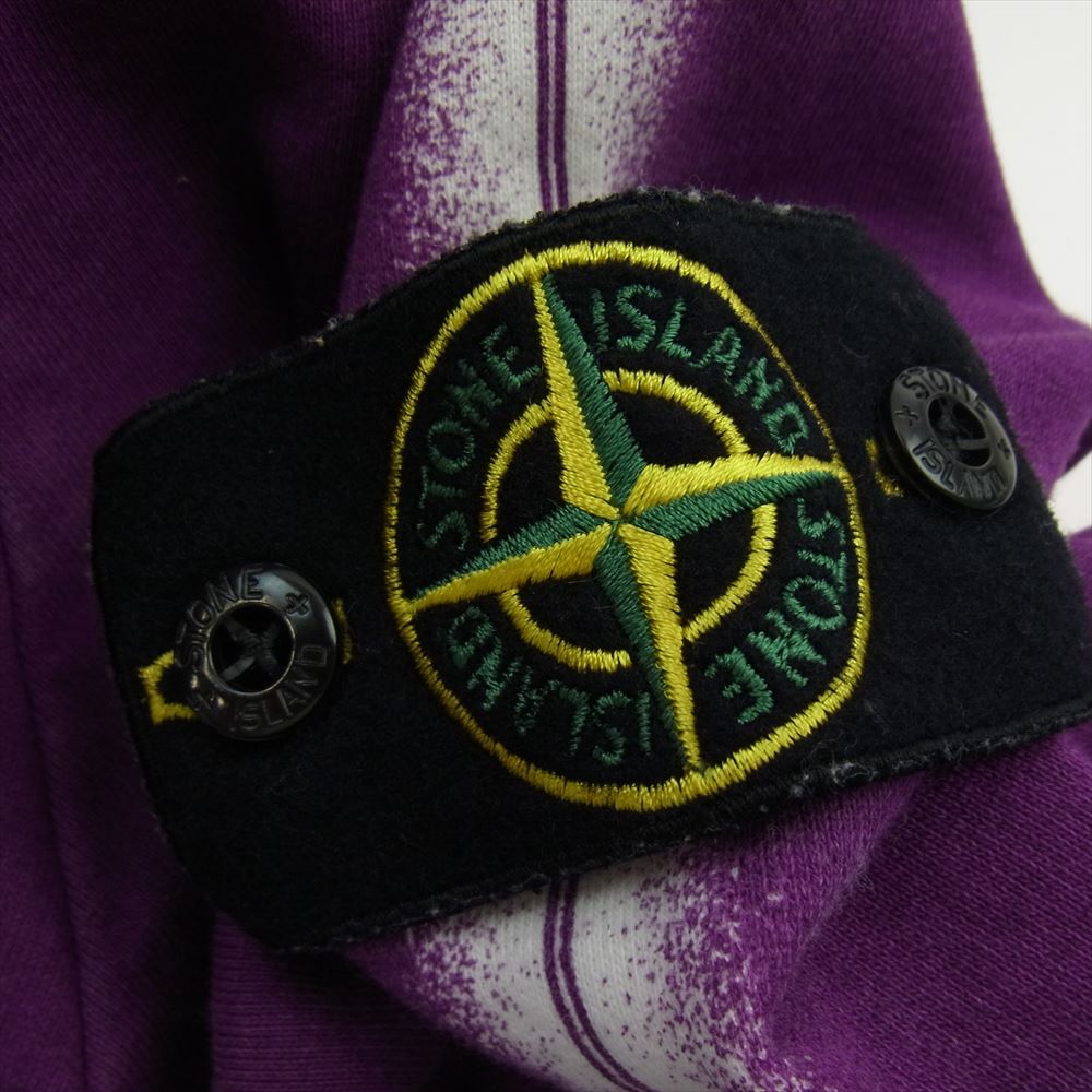 Supreme シュプリーム 19SS × Stone Island Hooded Sweatshirt ストーンアイランド ロゴ刺繍 ワッペンロゴ スウェット プルオーバー スウェット パーカー パープル系 M【中古】