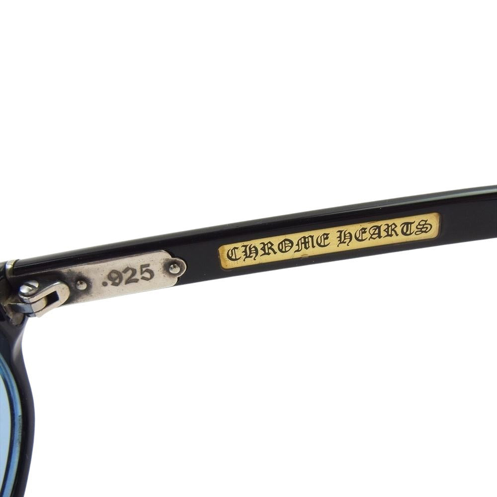 CHROME HEARTS クロムハーツ（原本無） SHADOW CASTER 2 シャドウキャスター オーバル サングラス アイウェア ブルーレンズ ブラック系 レンズ：ブルー系【中古】