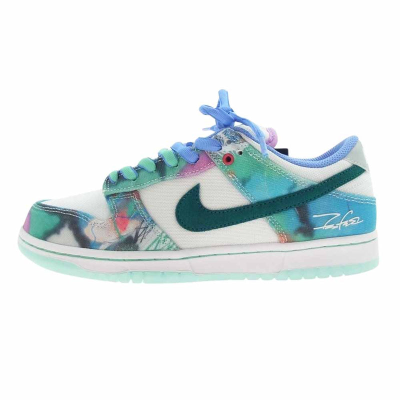 NIKE ナイキ HF6061-400 フェイクバスターズ鑑定済 × Futura Laboratories DUNK LOW OG QS フューチュラ ラボラトリーズ ダンクロー ローカット スニーカー ホワイト系 グリーン系 26cm【新古品】【未使用】【中古】