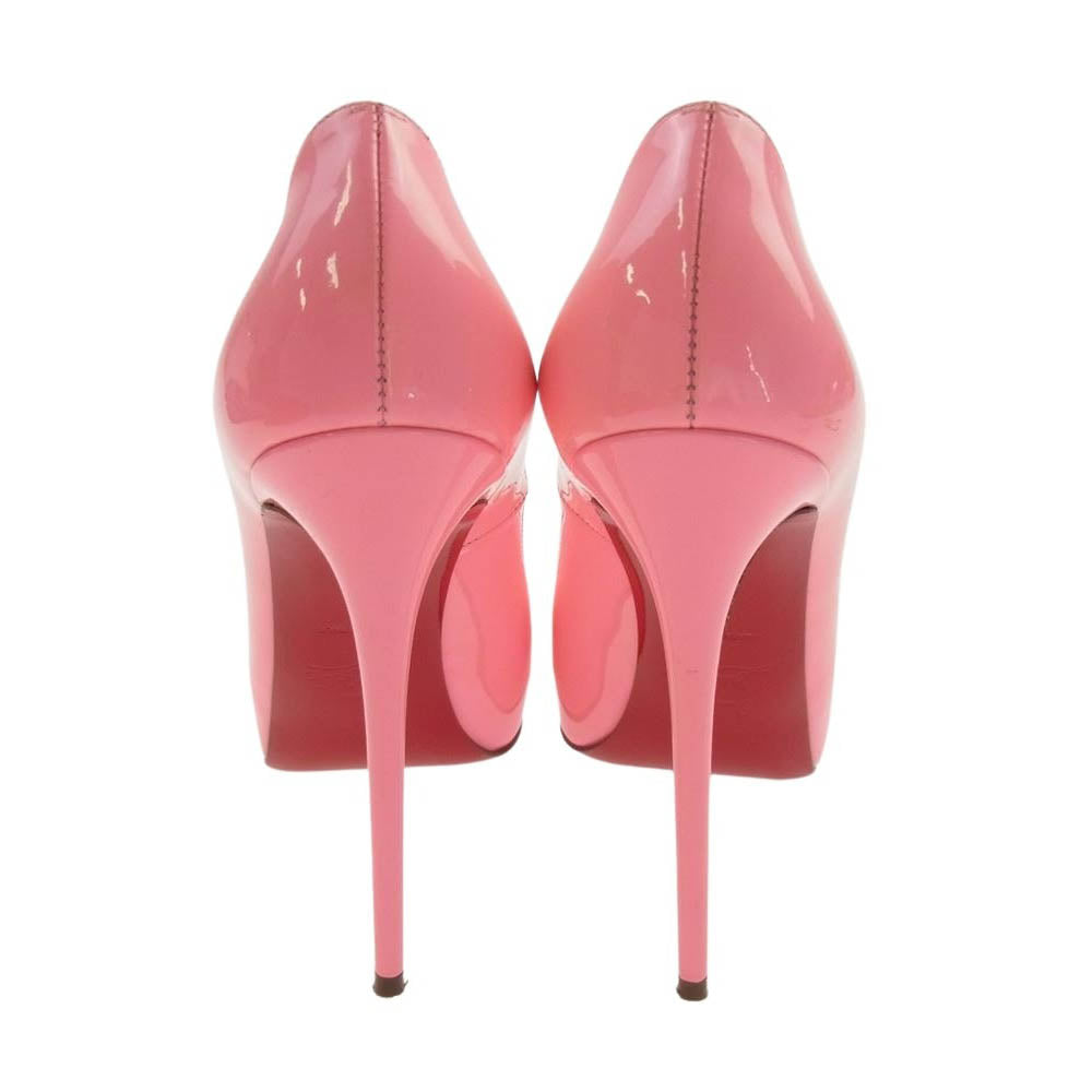 Christian Louboutin クリスチャンルブタン イタリア製 オープントゥ パテント ピンヒール パンプス ピンク系 36【中古】