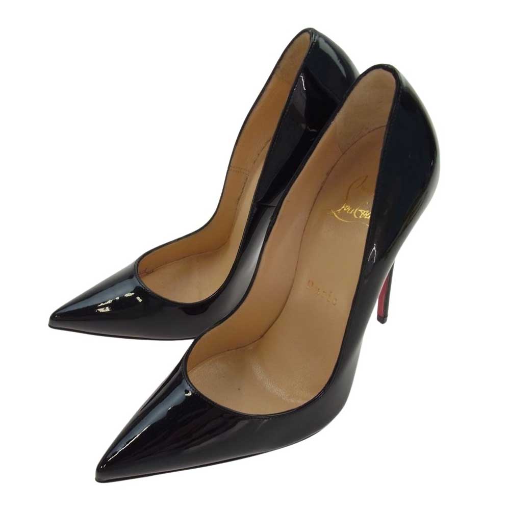 Christian Louboutin クリスチャンルブタン イタリア製 KATE 100 ピンヒール パテント パンプス  ブラック系 36【美品】【中古】