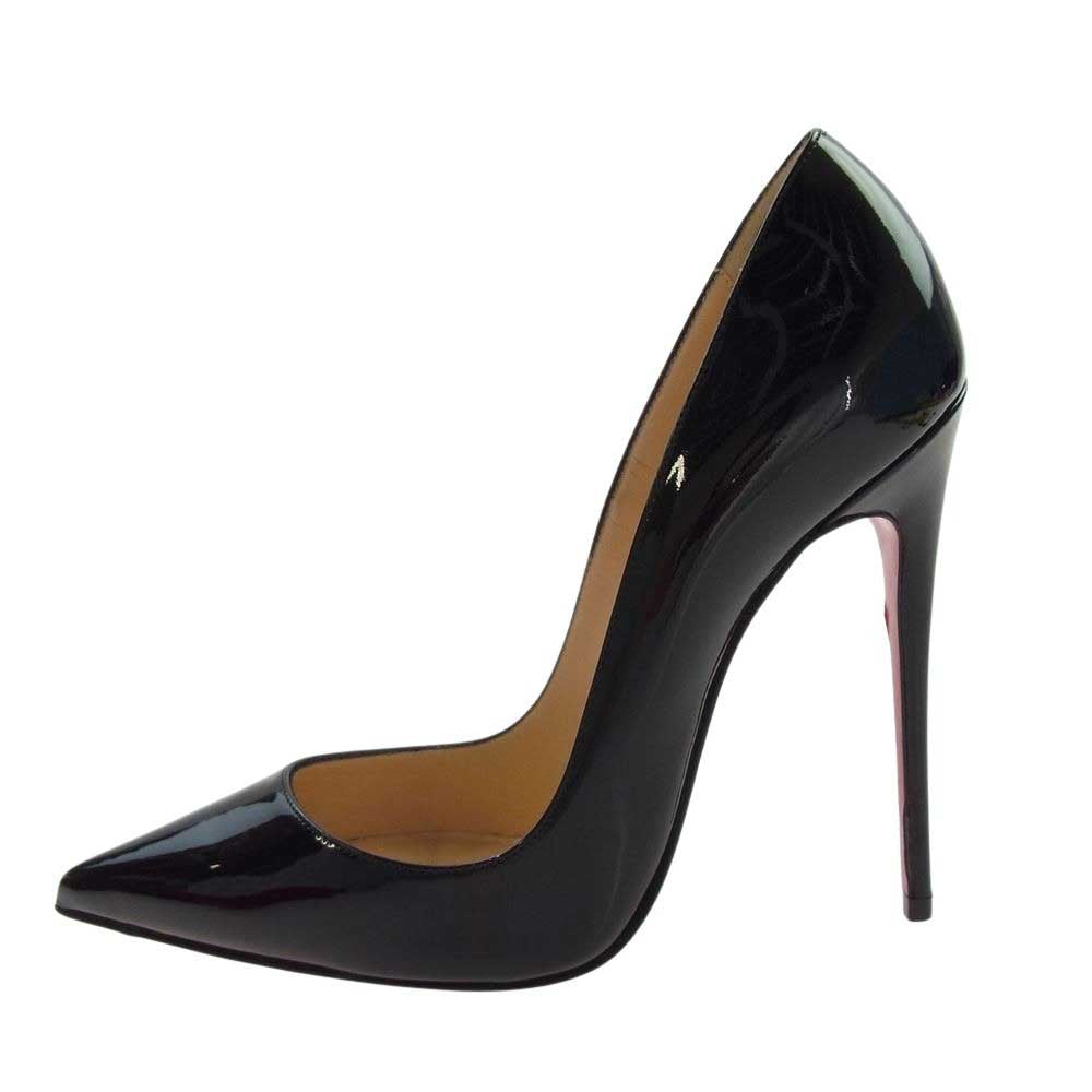Christian Louboutin クリスチャンルブタン イタリア製 KATE 100 ピンヒール パテント パンプス  ブラック系 36【美品】【中古】