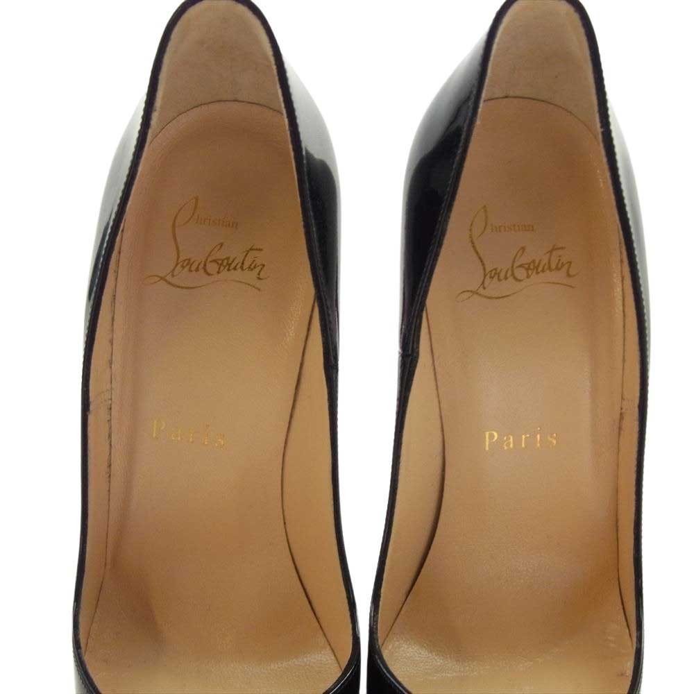 Christian Louboutin クリスチャンルブタン イタリア製 KATE 100 ピンヒール パテント パンプス  ブラック系 36【美品】【中古】