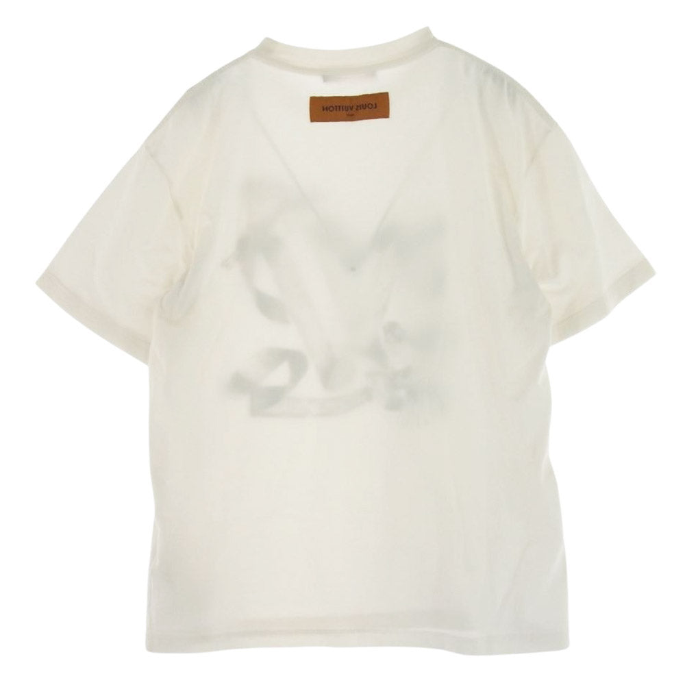 LOUIS VUITTON ルイ・ヴィトン 23AW RM232 NPG HPY83W  プリンテッド コットン 鳥 グラフィック 半袖 クルーネック Tシャツ  オフホワイト系 M【中古】