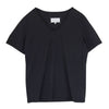 MAISON MARGIELA メゾンマルジェラ 18AW S50GC0517 ダメージ加工  Vネック 半袖 Tシャツ カットソー ブラック系 48【中古】