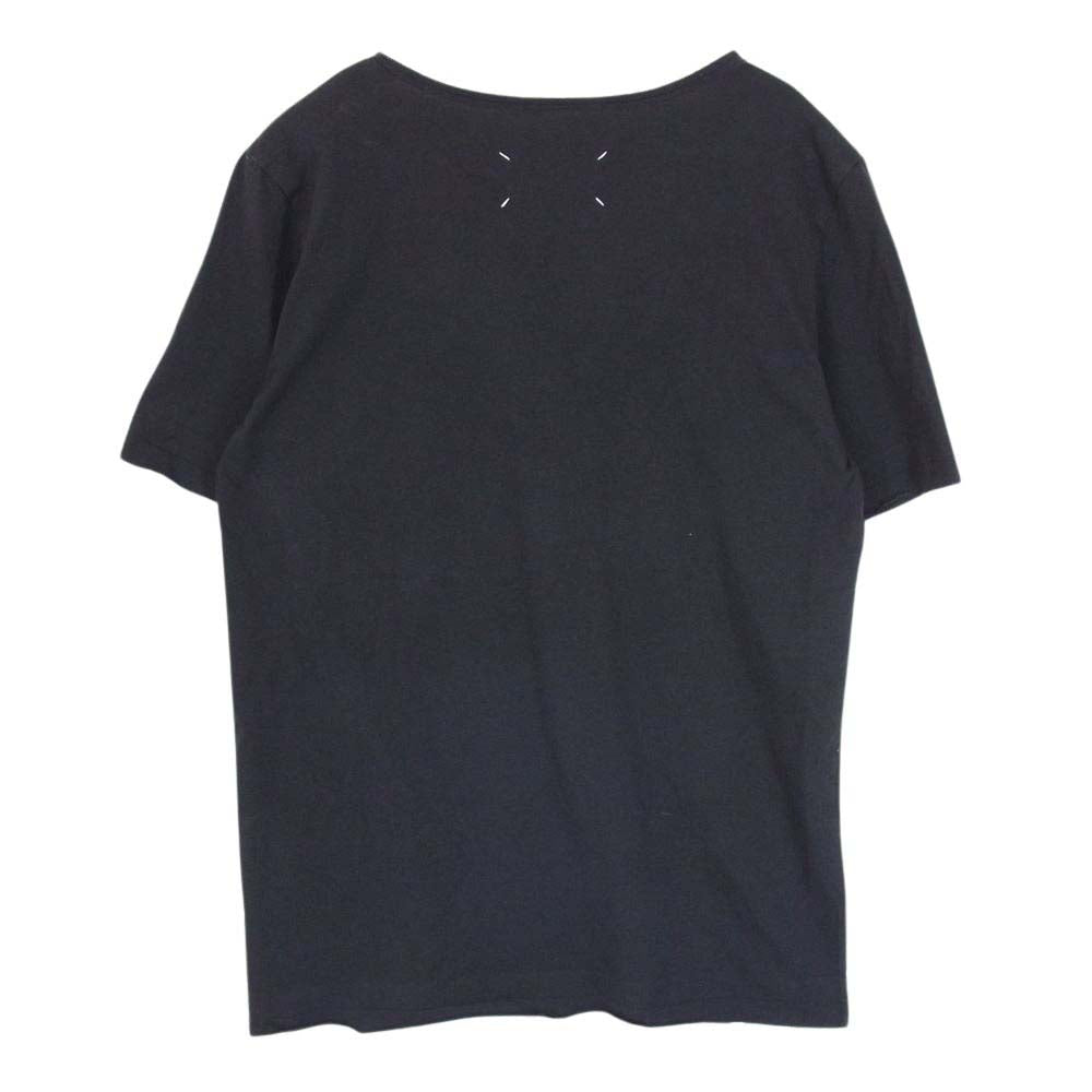 MAISON MARGIELA メゾンマルジェラ 18AW S50GC0517 ダメージ加工  Vネック 半袖 Tシャツ カットソー ブラック系 48【中古】