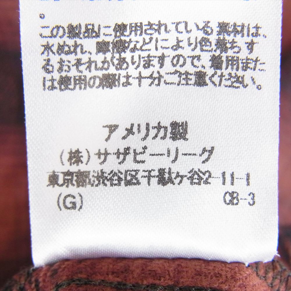 グレッグ ローレン RED PLAID STUDIO  カットオフ バンドカラー フランネル チェック シャツ レッド系 3【中古】