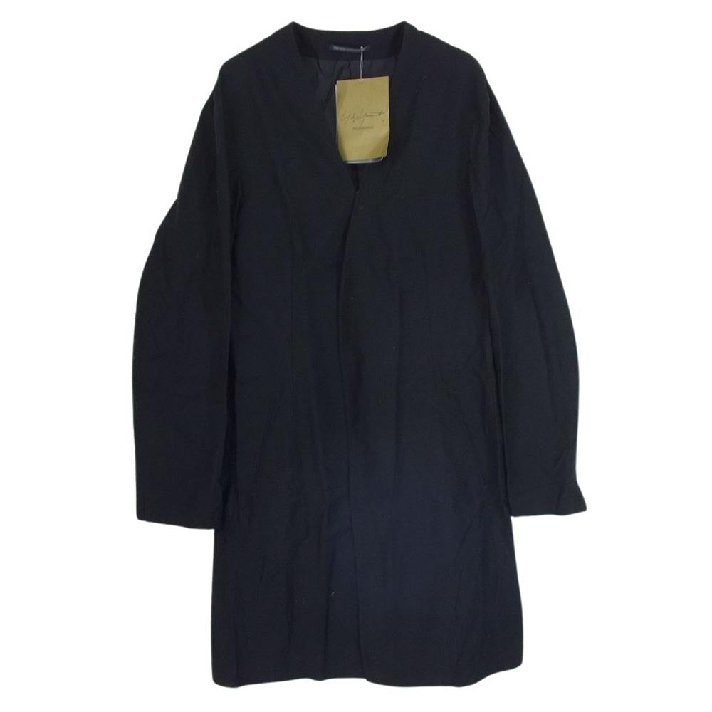 Yohji Yamamoto POUR HOMME ヨウジヤマモトプールオム 20SS HN-J06-002-2A Cotton Twill コットン ツイル ノーカラー ジャケット コート ブラック系 4【美品】【中古】