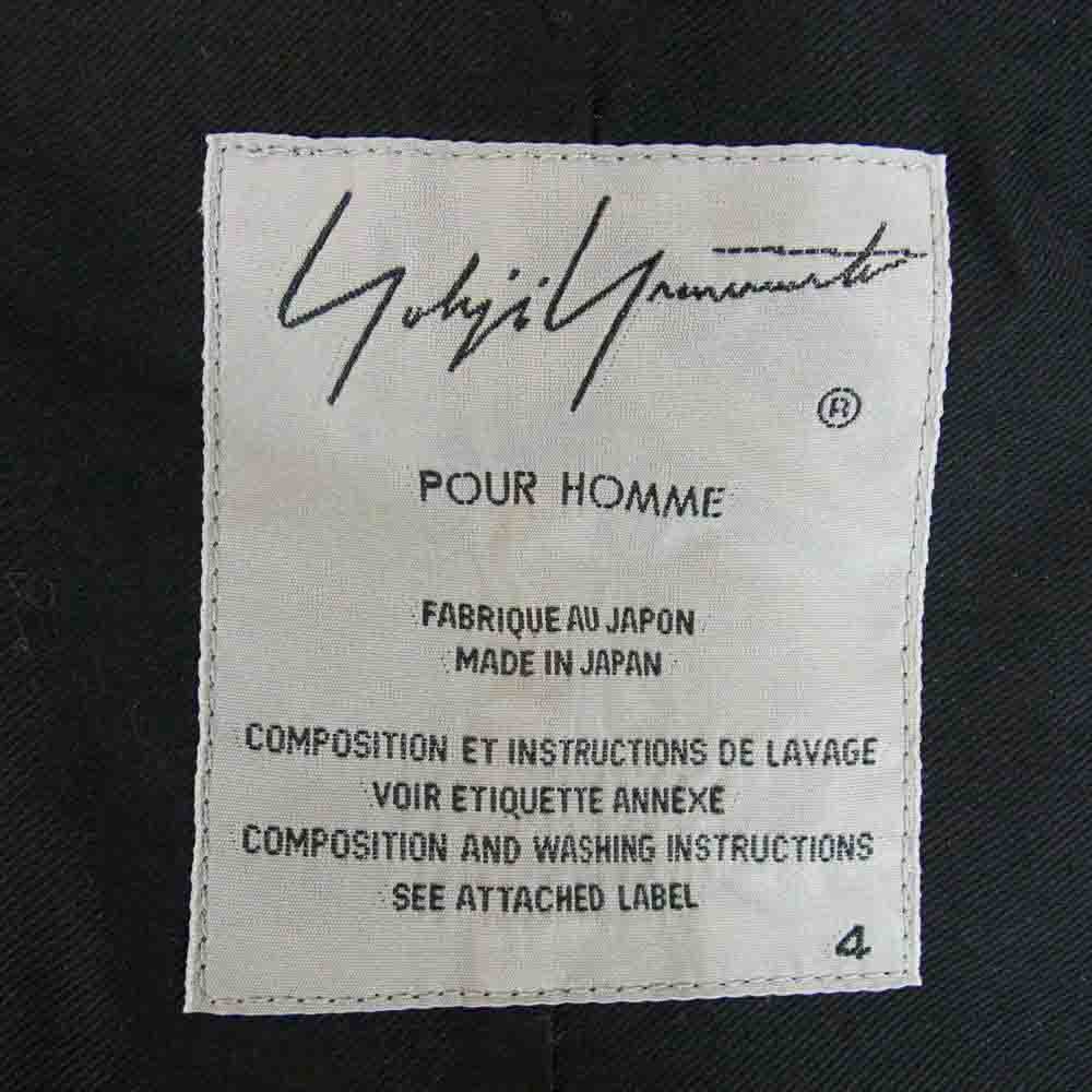 Yohji Yamamoto POUR HOMME ヨウジヤマモトプールオム 20SS HN-J06-002-2A Cotton Twill コットン ツイル ノーカラー ジャケット コート ブラック系 4【美品】【中古】
