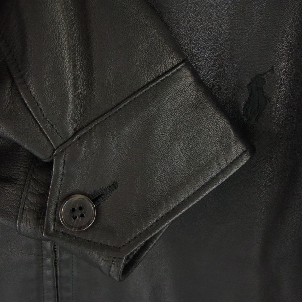POLO RALPH LAUREN ポロ・ラルフローレン TALON ZIP タロン ジップ レザー スウィング トップ ジャケット ブラック系 XL【中古】