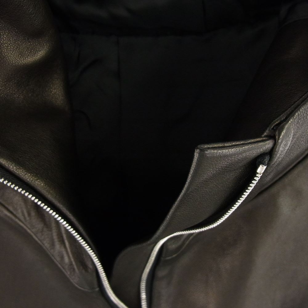 シュタイン 24SS ST.769 LEATHER HOODED SHORT JACKET レザー フード ショート ジャケット ブラック系 L【美品】【中古】