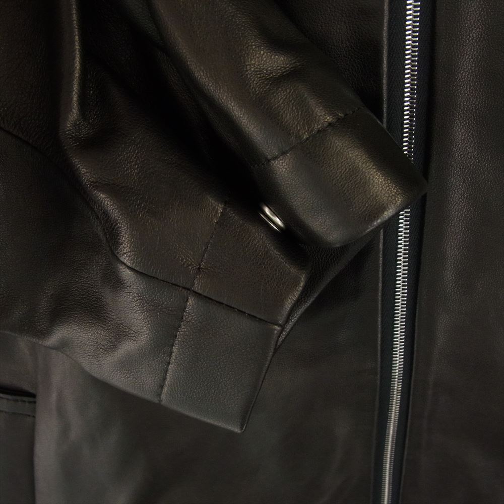 シュタイン 24SS ST.769 LEATHER HOODED SHORT JACKET レザー フード ショート ジャケット ブラック系 L【美品】【中古】