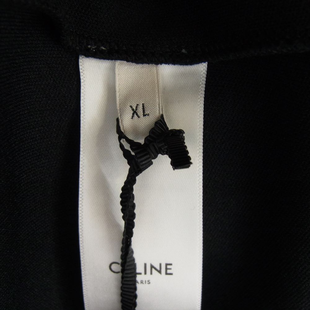 CELINE セリーヌ 21AW 2Y490121O CELINE刺繍入り ルーズ トラック スーツ ジャケット ダブル フェイス ジャージー ブラック系 XL【極上美品】【中古】