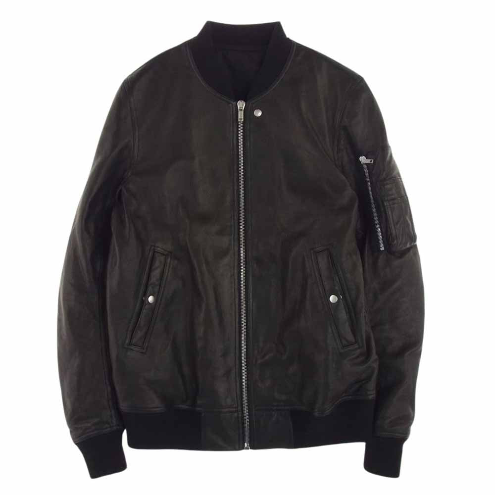 Rick Owens リックオウエンス 23AW RU02C7789-LNV LUXOR期 leather bomber jacket レザー ボンバー ジャケット ブラック系 US 42【中古】