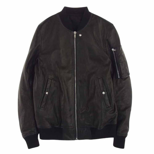Rick Owens リックオウエンス 23AW RU02C7789-LNV LUXOR期 leather bomber jacket レザー ボンバー ジャケット ブラック系 US 42【中古】