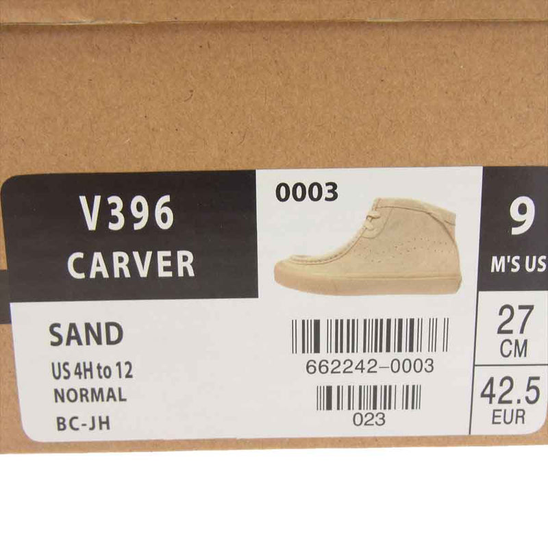 VANS バンズ 662242-0003 V396 CARVER SAND カーバー ハイ サンド スエード チャッカ ブーツ スニーカー ベージュ系 27cm【美品】【中古】