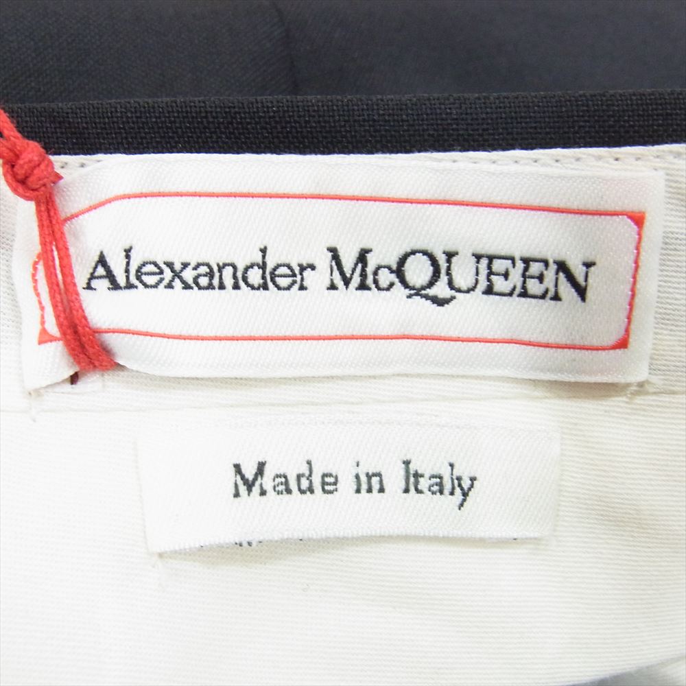 Alexander McQueen アレキサンダーマックイーン 624301 QRU42 1000 イタリア製 センタープレス スラックス パンツ ブラック系 48【極上美品】【中古】 Alexander McQueen アレキサンダーマックイーン 624301 QRU42 1000