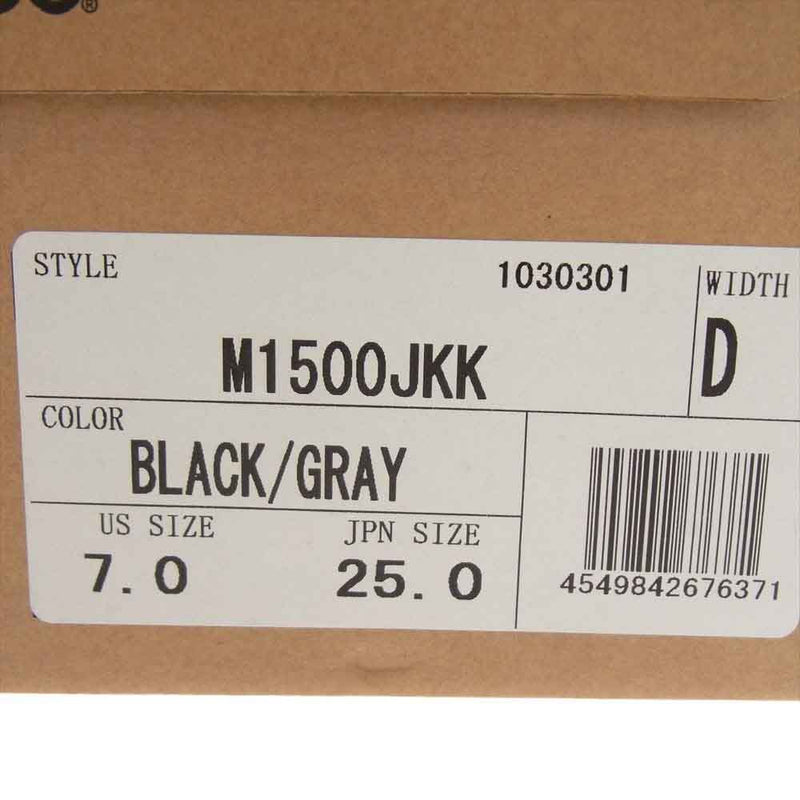 NEW BALANCE ニューバランス M1500JKK  英国製 MADE IN ENGLAND 1500 Black Gray ブラック グレイ ローカット スニーカー ブラック系 25cm【極上美品】【中古】
