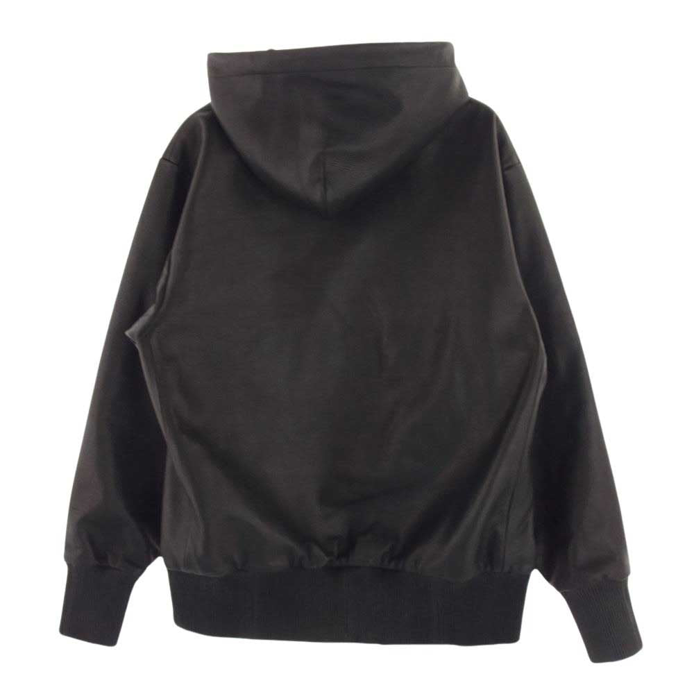 モシール 23AW MOJK004 by FINE CREEK&CO LORNELIA ローネリア ジップアップ フーディ  ウォッシャブル レザー フーデッド ジャケット ブラック系 36【新古品】【未使用】【中古】