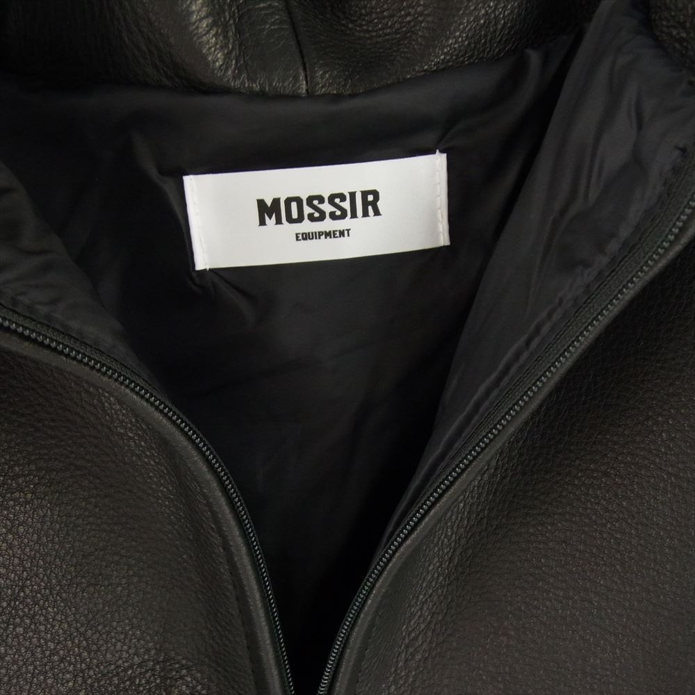 モシール 23AW MOJK004 by FINE CREEK&CO LORNELIA ローネリア ジップアップ フーディ  ウォッシャブル レザー フーデッド ジャケット ブラック系 36【新古品】【未使用】【中古】