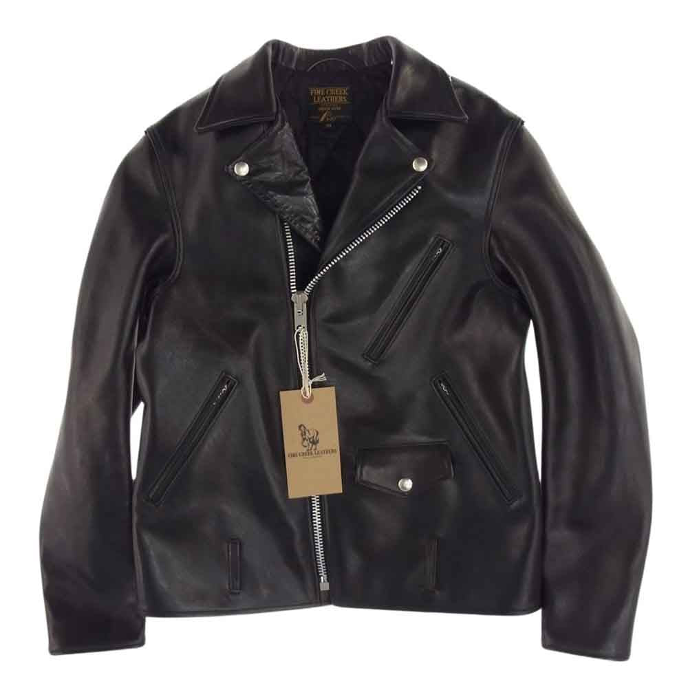 FINE CREEK LEATHERS ファインクリークレザー FCJK015  Double Riders Jacket Leon The Nostar Custom ダブルライダースジャケット レオンザ ノースターホースハイド ブラック ブラック系 38【新古品】【未使用】【中古】