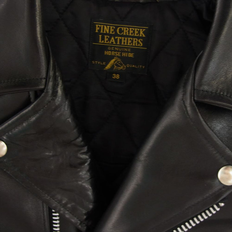 FINE CREEK LEATHERS ファインクリークレザー FCJK015  Double Riders Jacket Leon The Nostar Custom ダブルライダースジャケット レオンザ ノースターホースハイド ブラック ブラック系 38【新古品】【未使用】【中古】