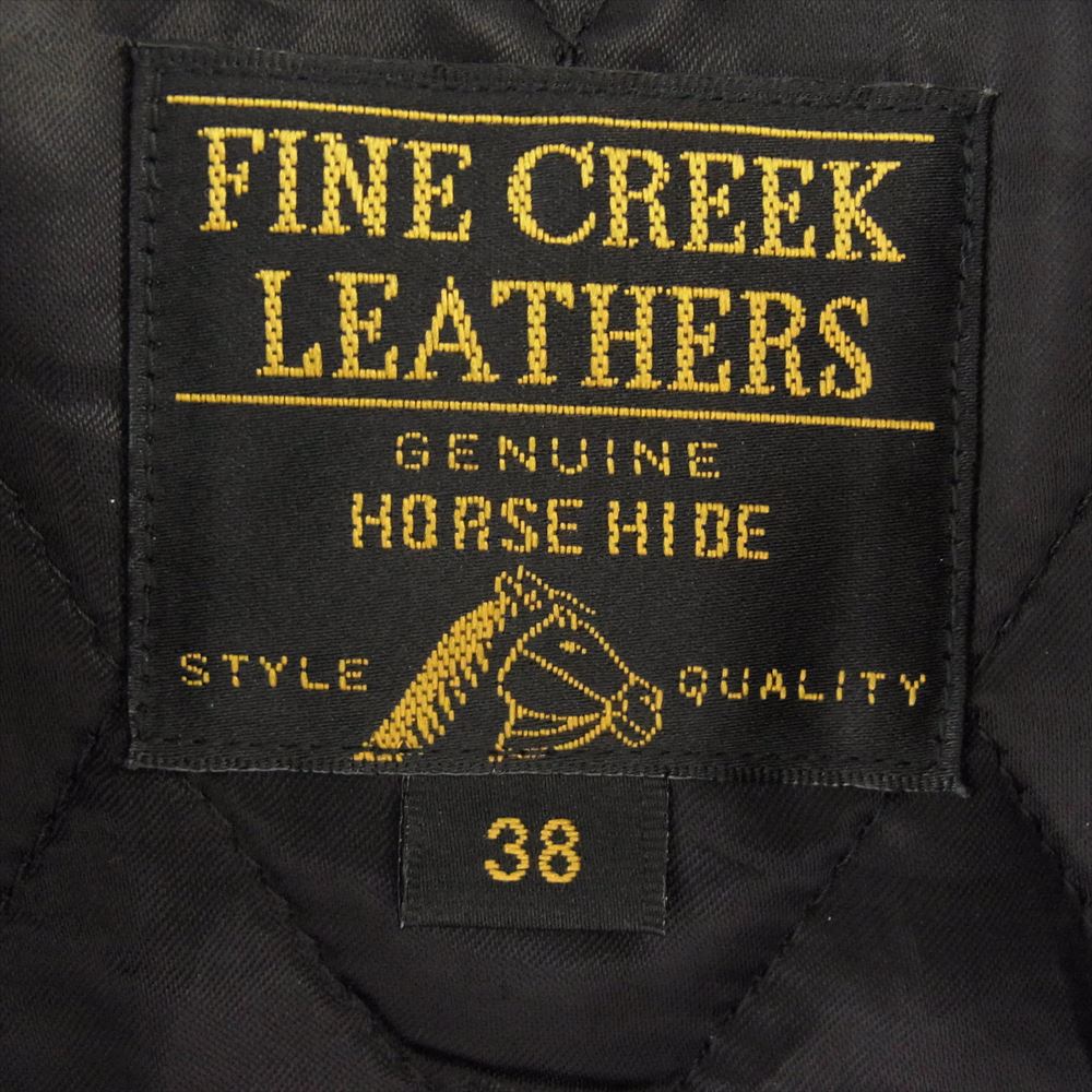 FINE CREEK LEATHERS ファインクリークレザー FCJK015  Double Riders Jacket Leon The Nostar Custom ダブルライダースジャケット レオンザ ノースターホースハイド ブラック ブラック系 38【新古品】【未使用】【中古】