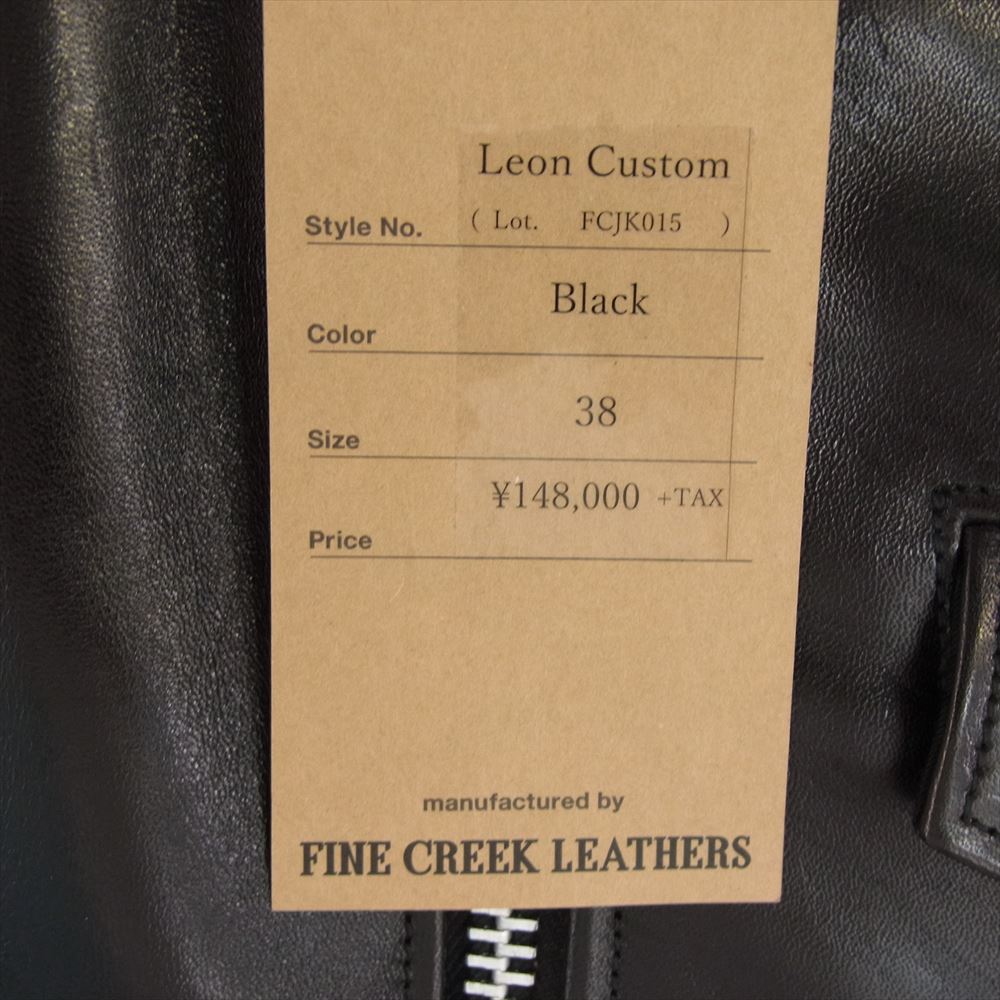 FINE CREEK LEATHERS ファインクリークレザー FCJK015  Double Riders Jacket Leon The Nostar Custom ダブルライダースジャケット レオンザ ノースターホースハイド ブラック ブラック系 38【新古品】【未使用】【中古】