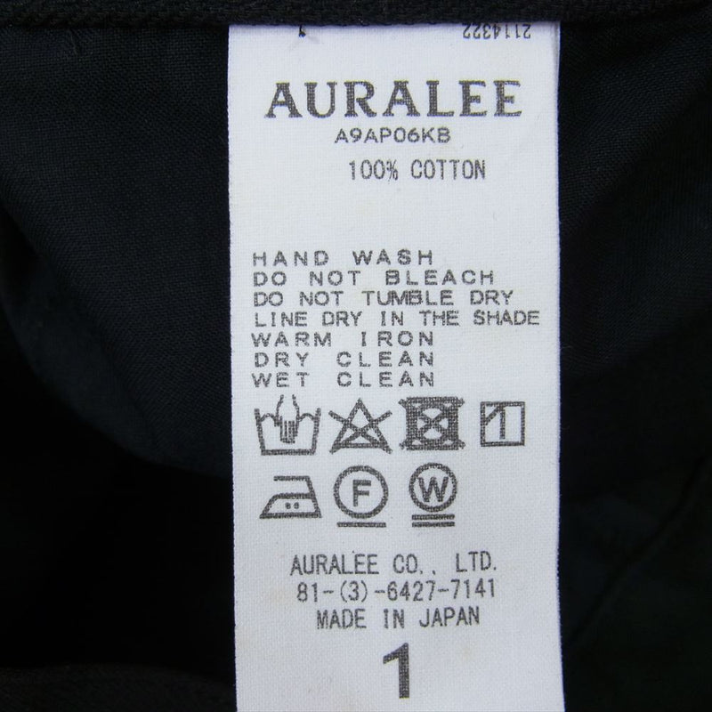 AURALEE オーラリー 19AW A9AP06KB Hard Twist Double Cloth 5P Pants ハードツイスト ダブルクロス パンツ ブラック系 1【中古】