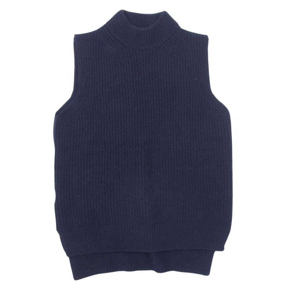 MARNI マルニ 20AW DVMG0009A0 国内正規品 プルオーバー ローゲージ モックネック リブ ニットベ スト ネイビー系 44【中古】