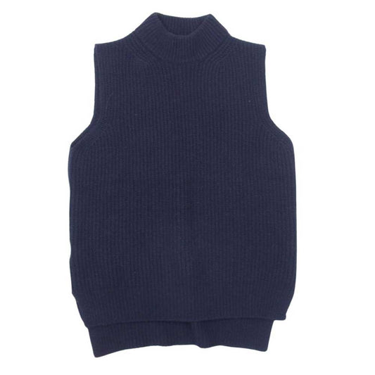 MARNI マルニ 20AW DVMG0009A0 国内正規品 プルオーバー ローゲージ モックネック リブ ニットベ スト ネイビー系 44【中古】