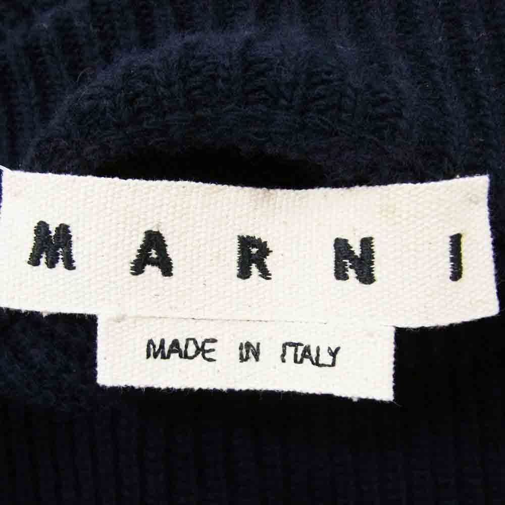 MARNI マルニ 20AW DVMG0009A0 国内正規品 プルオーバー ローゲージ モックネック リブ ニットベ スト ネイビー系 44【中古】