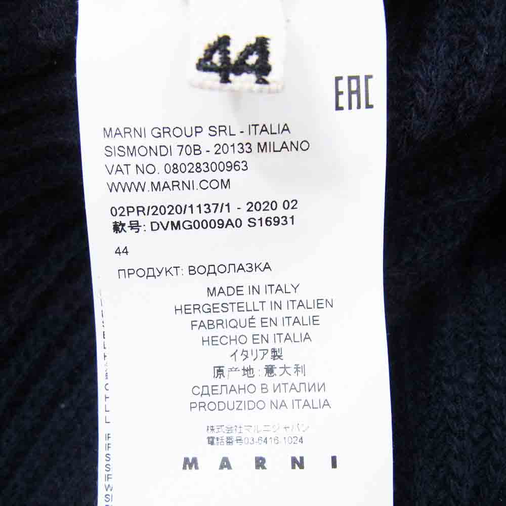 MARNI マルニ 20AW DVMG0009A0 国内正規品 プルオーバー ローゲージ モックネック リブ ニットベ スト ネイビー系 44【中古】