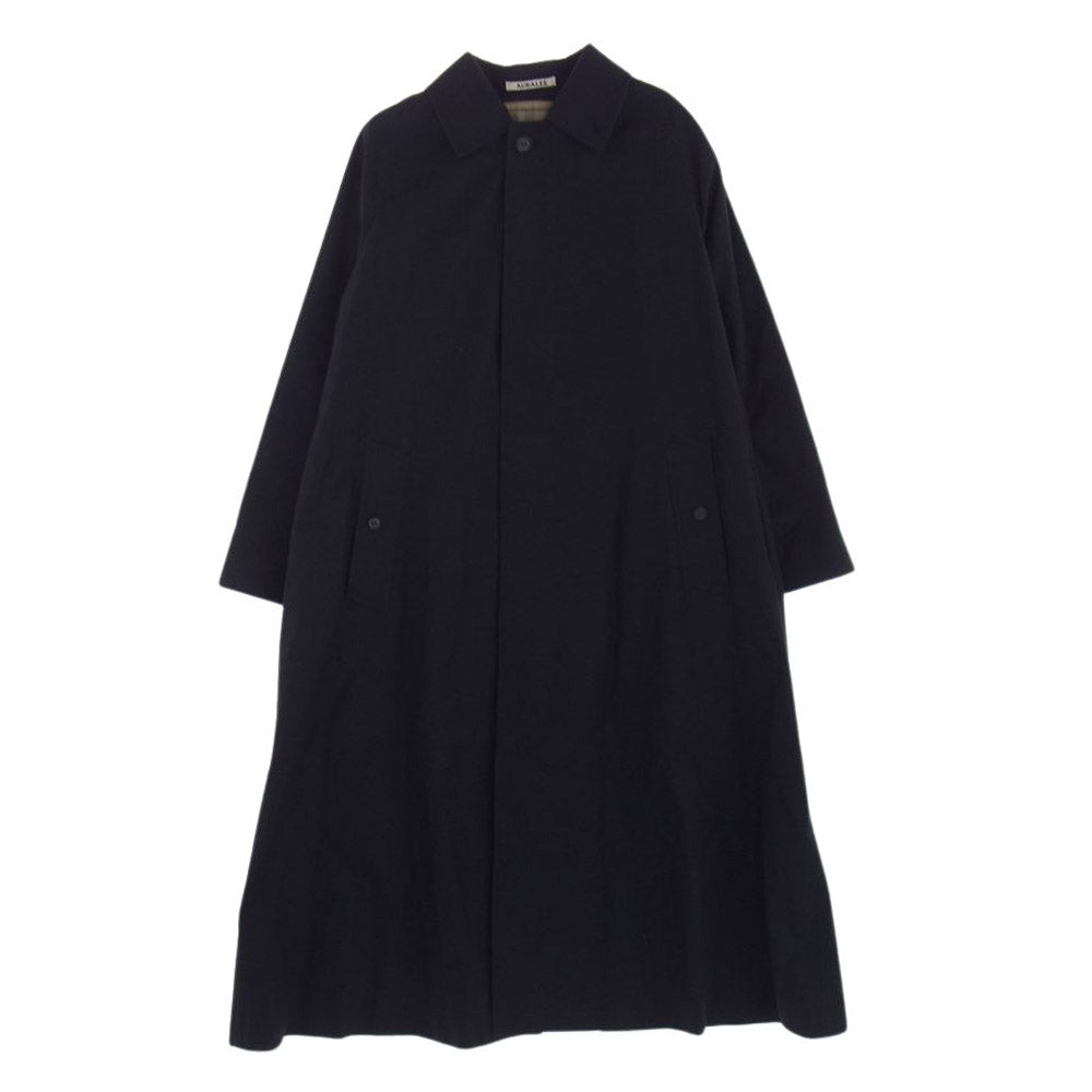 AURALEE オーラリー 20SS A20SC02MS COTTON SILK GABARDINE LONG SOUTIEN COLLAR COAT コットン シルク ギャバジン ロング ステンカラーコート ブラック系【中古】