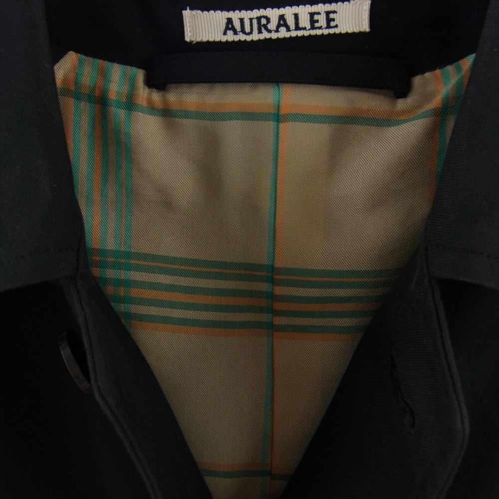 AURALEE オーラリー 20SS A20SC02MS COTTON SILK GABARDINE LONG SOUTIEN COLLAR COAT コットン シルク ギャバジン ロング ステンカラーコート ブラック系【中古】