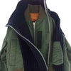Sacai サカイ 22AW 22-06192 Nylon Twill Mix Wool Knit Blouson ナイロン ツイル ウール ニット ドッキング ブルゾン カーキ系 ネイビー系 1【中古】