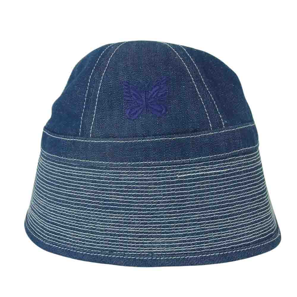 Needles ニードルス KP048 SAILOR HAT デニム パピヨン 刺繍 セーラーハット 帽子 インディゴブルー系 L【極上美品】【中古】