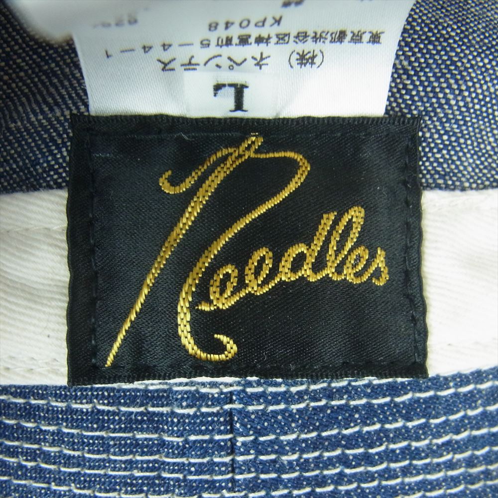 Needles ニードルス KP048 SAILOR HAT デニム パピヨン 刺繍 セーラーハット 帽子 インディゴブルー系 L【極上美品】【中古】