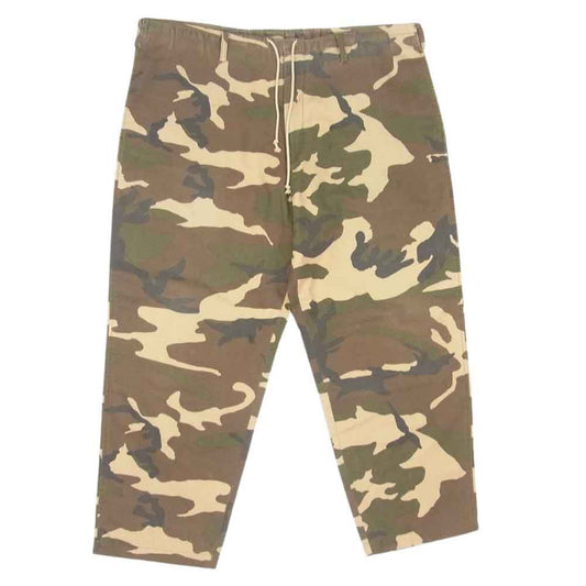 Y's Yohji Yamamoto ワイズ ヨウジヤマモト Y's for men ワイズフォーメン MZ-P15-016 カモフラ 迷彩 レーヨンリネン混コットン ウエスト紐 ワイドパンツ ブラウン系 2【中古】