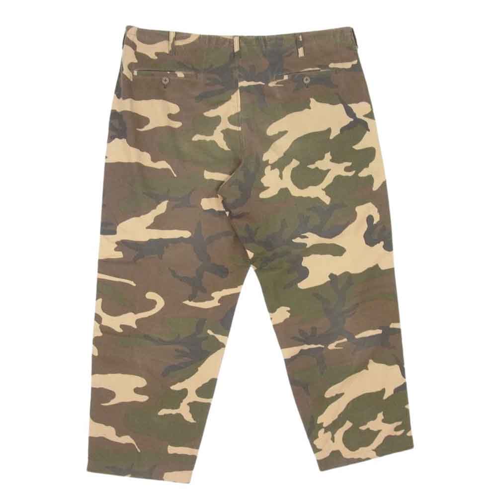 Y's Yohji Yamamoto ワイズ ヨウジヤマモト Y's for men ワイズフォーメン MZ-P15-016 カモフラ 迷彩 レーヨンリネン混コットン ウエスト紐 ワイドパンツ ブラウン系 2【中古】