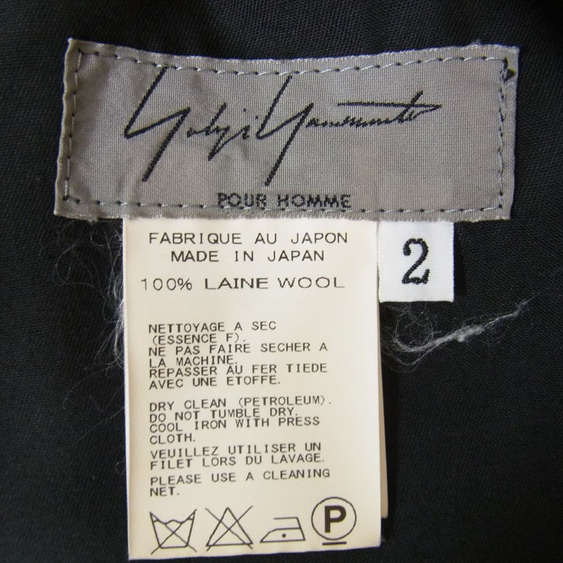 Yohji Yamamoto POUR HOMME ヨウジヤマモトプールオム 16SS HO-P91-101 ウール ギャバジン プリント サルエルパンツ ブラック系 2【中古】